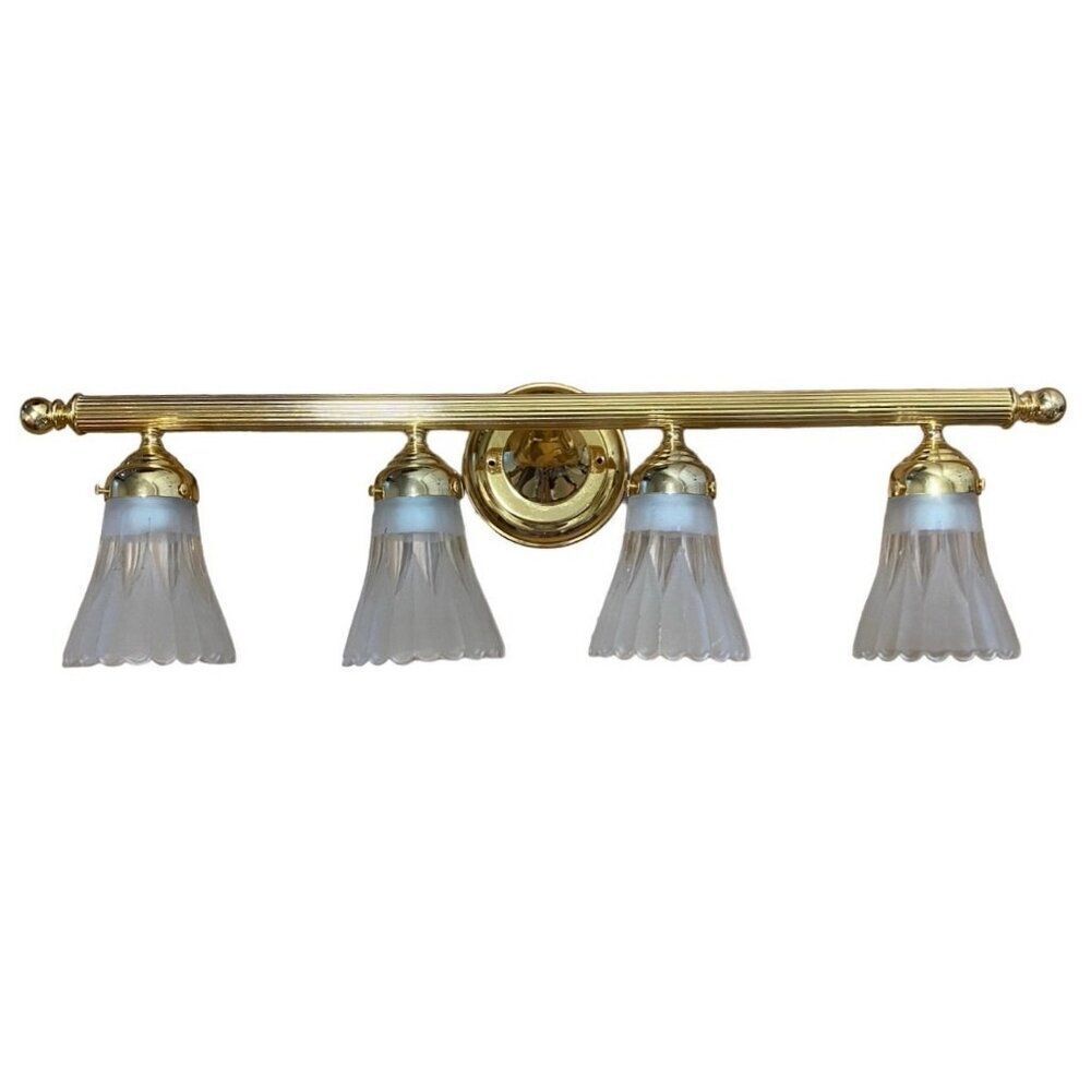 Vintage Brass Traditional Vanity Wall Lighting with Glass Shades